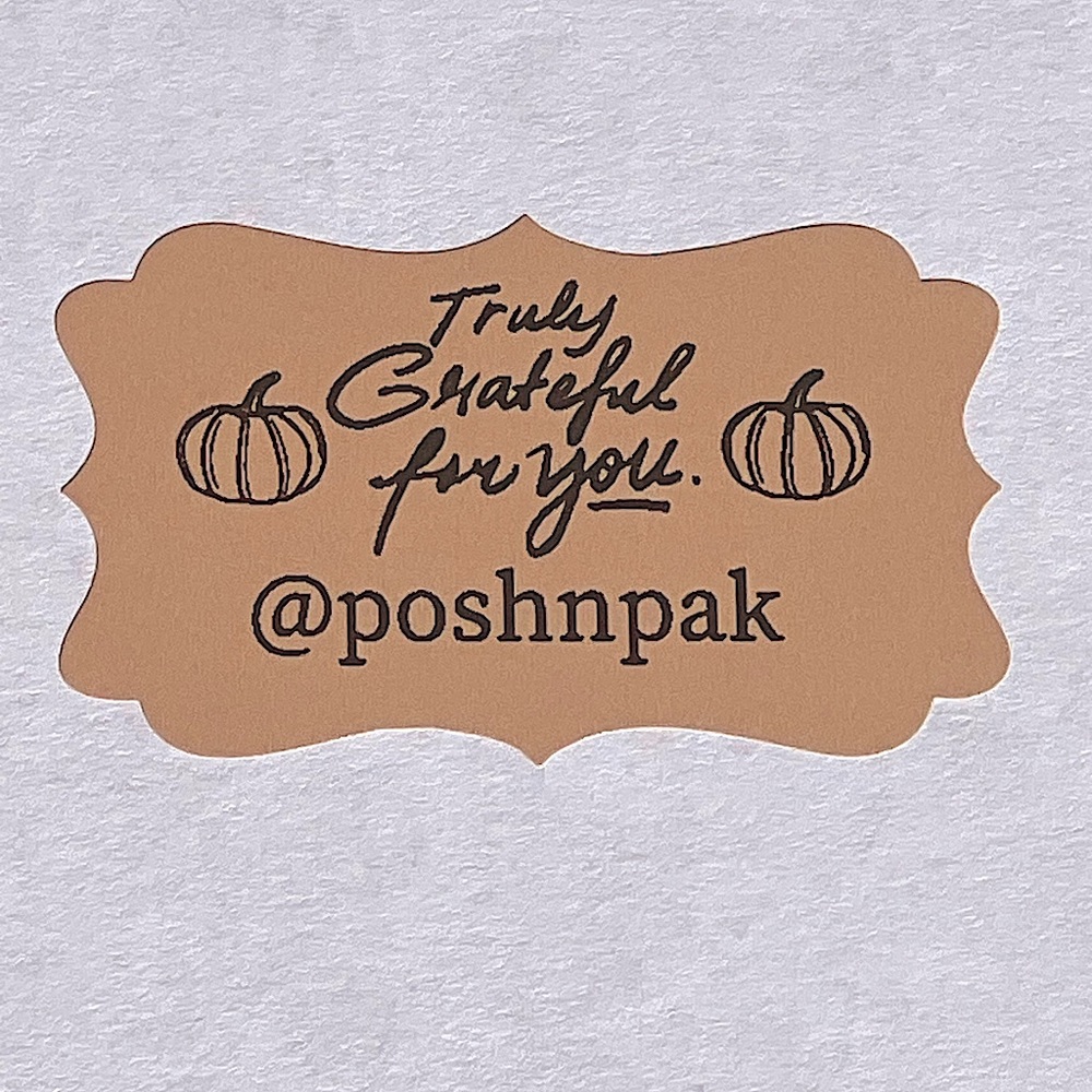 NEW!🍁50 “Truly Grateful for you” custom stickers🍁  elegant scallop cut